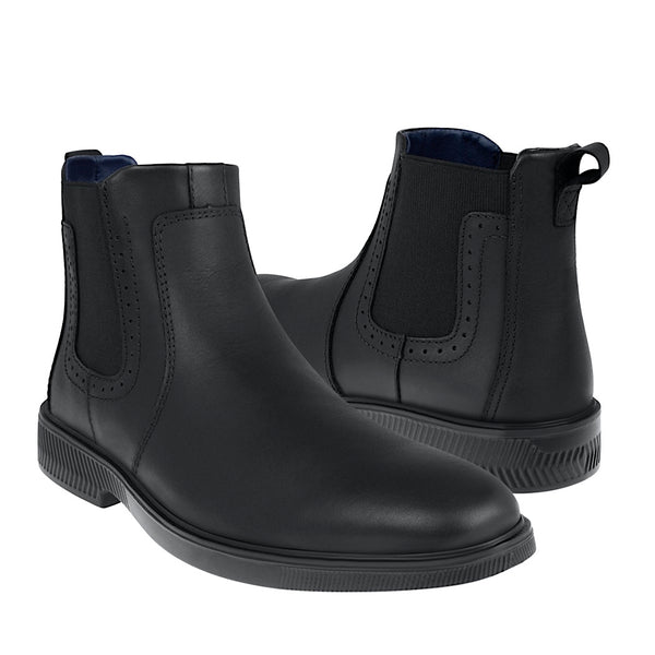 Botines Casuales Para Hombre Flexi Chelsea Bota Negra Flexi