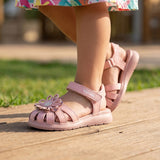HUARACHES YUYIN NIÑA 26025 CHAROL ROSA 13-14