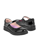 ZAPATOS ESCOLARES YUYIN NIÑA 26370 CHAROL NEGRO 18-21