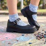 ZAPATOS ESCOLARES STYLO NIÑA 6202 SIMIPIEL NEGRO 18-21