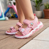 Sandalias Miss Pink para niña, color textil rosa, corrida 150-190