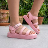Sandalias Miss Pink para niña, color simipiel rosa, corrida 150-190