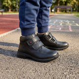 BOTINES ESCOLARES BAMBINO NIÑO BA4511 PIEL NEGRO 18-21