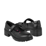 ZAPATOS ESCOLARES BAMBINO NIÑA BM6115 PIEL NEGRO 18-21