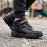 BOTINES ESCOLARES LUCHO NIÑO 123 SIMIPIEL NEGRO 16-17
