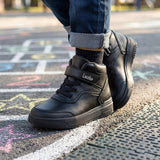 BOTINES ESCOLARES LUCHO NIÑO 123 SIMIPIEL NEGRO 18-21