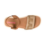 SANDALIAS VAVITO NIÑA 260012 TEXTIL CAFÉ 18-21