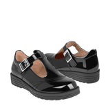 ZAPATOS ESCOLARES NIÑA STYLO A-2101 CHAROL NEGRO