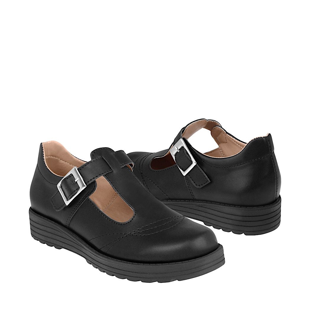 ZAPATOS ESCOLARES NIÑA STYLO A-2101 PIEL NEGRO Negro 21
