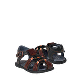 HUARACHES SIENA NIÑO 590 PIEL NEGRO/ CAFÉ 13-14