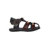 HUARACHES SIENA NIÑO 590 PIEL NEGRO/ CAFÉ 13-14