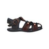 HUARACHES SIENA NIÑO 590 PIEL NEGRO/ CAFÉ 15-17