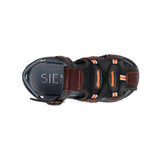HUARACHES SIENA NIÑO 590 PIEL NEGRO/ CAFÉ 15-17