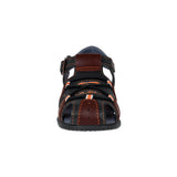 HUARACHES SIENA NIÑO 590 PIEL NEGRO/ CAFÉ 15-17