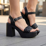 Sandalias Stylo para mujer, color simipiel negro, corrida 30-60