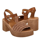 SANDALIAS DAMA STYLO 0032 TEXTIL CAFÉ