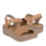 Sandalias Nomadas para mujer, color simipiel beige, corrida 23-26