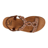 SANDALIAS DAMA NOMADAS 24604 TEXTIL CAFÉ