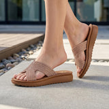 SANDALIAS NOMADAS MUJER 24674 TEXTIL CAFÉ