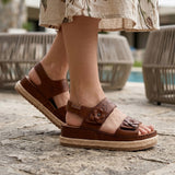 SANDALIAS MUJER LOBO SOLO 1684 PIEL CAFÉ