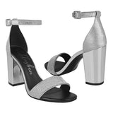 SANDALIAS DE FIESTA DAMA CLASBEN LOVE 126725 TEXTIL PLATA