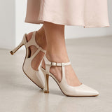 TACONES CLASBEN KENNETH MUJER SIMIPIEL BEIGE
