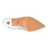 TACONES DE FIESTA CLASBEN MUJER DIAMANTE TEXTIL BLANCO
