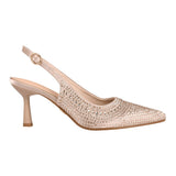 TACONES DE FIESTA MUJER CLASBEN DIAMANTE TEXTIL ORO