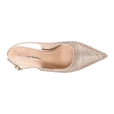 TACONES DE FIESTA MUJER CLASBEN DIAMANTE TEXTIL ORO