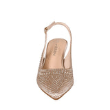 TACONES DE FIESTA MUJER CLASBEN DIAMANTE TEXTIL ORO