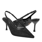 TACONES DE FIESTA CLASBEN MUJER CUARZO TEXTIL NEGRO