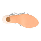 SANDALIAS DE FIESTA CLASBEN MUJER ESPIRAL SIMIPIEL BLANCO
