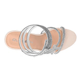 SANDALIAS DE FIESTA CLASBEN MUJER ESPIRAL SIMIPIEL BLANCO