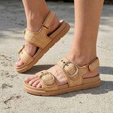 SANDALIAS CLASBEN MUJER SAMARA TEXTIL CAFÉ