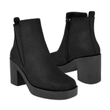 BOTINES STYLO MUJER 129-08 SUEDE NEGRO