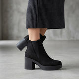 BOTINES STYLO MUJER 129-08 SUEDE NEGRO