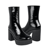 BOTINES STYLO MUJER 147-04 CHAROL NEGRO