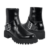 BOTINES STYLO MUJER 188-01 CHAROL NEGRO