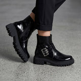BOTINES STYLO MUJER 188-01 CHAROL NEGRO