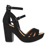 SANDALIAS STYLO MUJER 7161 SUEDE NEGRO