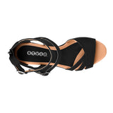 SANDALIAS STYLO MUJER 7161 SUEDE NEGRO