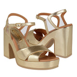 SANDALIAS DE FIESTA DAMA STYLO 6205 SIMIPIEL ORO