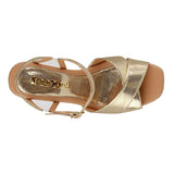 SANDALIAS DE FIESTA DAMA STYLO 6205 SIMIPIEL ORO