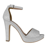 SANDALIAS DE FIESTA PARA DAMA STYLO 44090 GLITTER PLATA