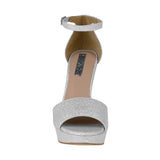 SANDALIAS DE FIESTA PARA DAMA STYLO 44090 GLITTER PLATA