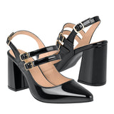 TACONES DAMA STYLO 18914 CHAROL NEGRO