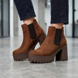 BOTINES STYLO MUJER 19502 SUEDE CAFÉ
