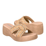 SANDALIAS STYLO MUJER 19923 TEXTIL BEIGE