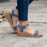SANDALIAS STYLO MUJER 19989 SUEDE AZUL