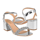 SANDALIAS DE FIESTA STYLO MUJER 20118 CHAROL PLATA